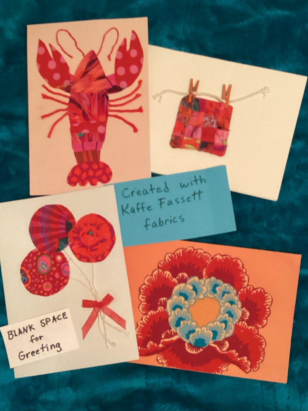 #13 Blank cards created with Kaffe Fassett fabrics